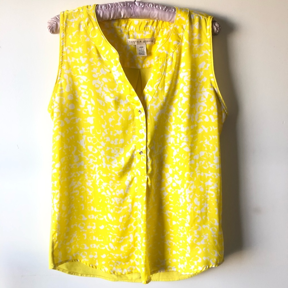 Hanna & Gracie sz M bright yellow blouse